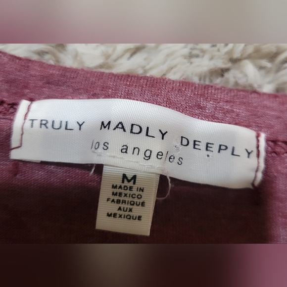🌞Truly Madly Deeply Mauve Ruffle Long Sleeve Top Sz Medium - Picture 2 of 5